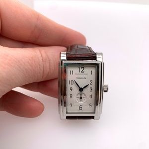 Tiffany & Co. Grand Resonator Ladies stainless steel quartz watch.Original strap